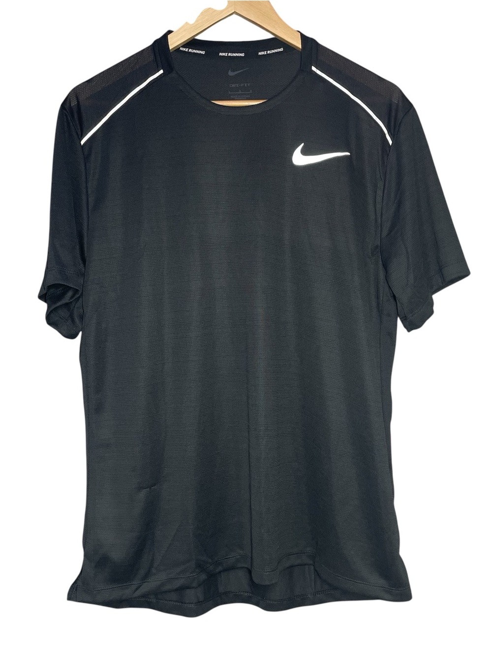NEW Nike Black Short Sleeve Dri-FIT Training Running Shirt Top Mens Large L NWT